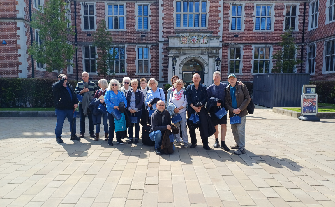 Alumni outside the Student Union